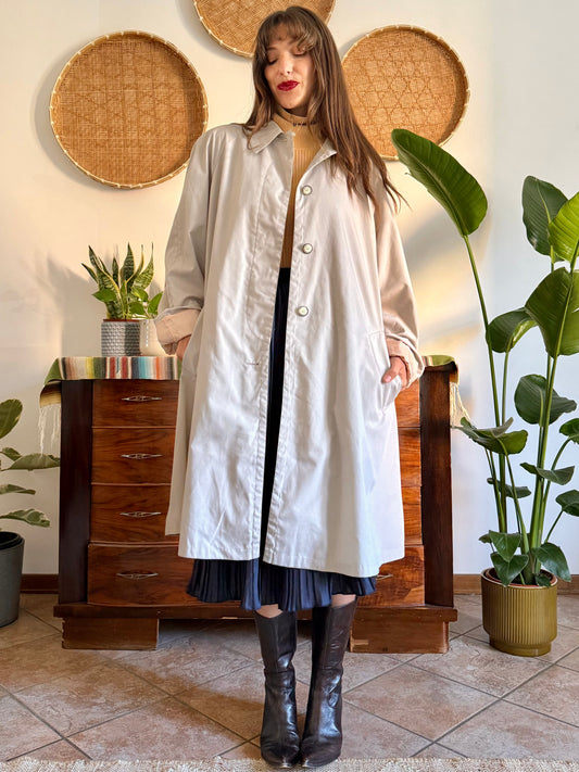 1970's vintage beige oversize trench coat