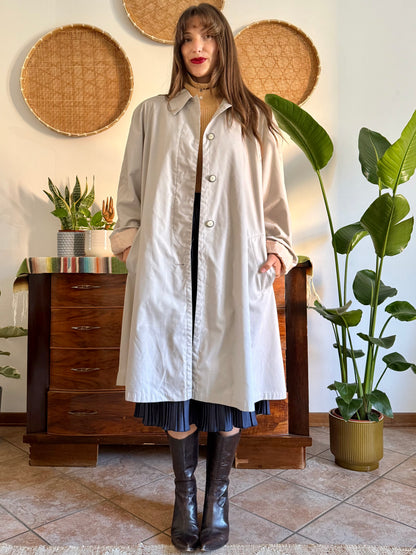 1970's vintage beige oversize trench coat