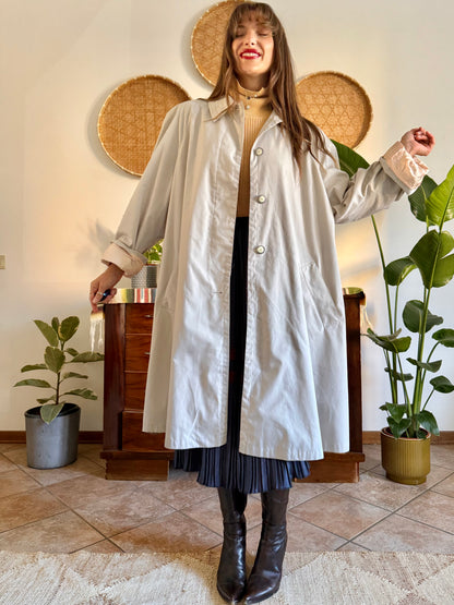 1970's vintage beige oversize trench coat