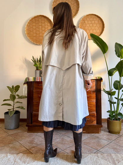 1970's vintage beige oversize trench coat