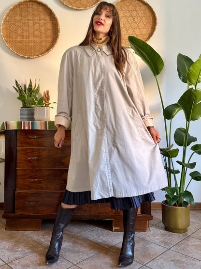1970's vintage beige oversize trench coat