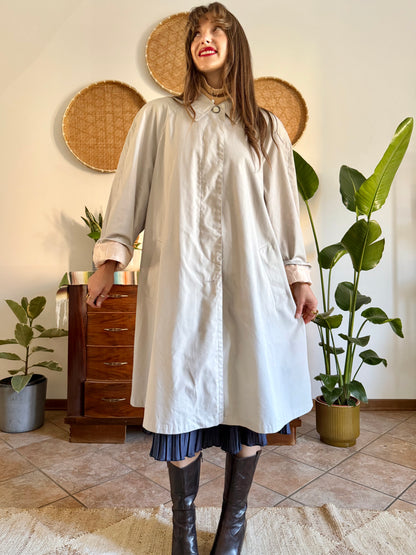 1970's vintage beige oversize trench coat