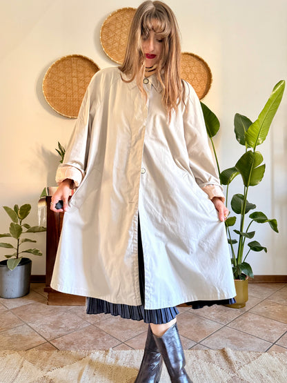 1970's vintage beige oversize trench coat
