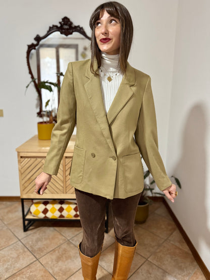 1970's vintage tailored fit khaki wool blazer