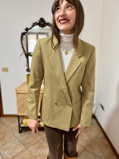 1970's vintage tailored fit khaki wool blazer