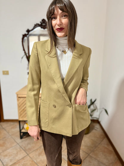 1970's vintage tailored fit khaki wool blazer