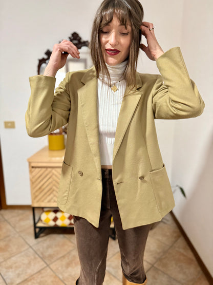 1970's vintage tailored fit khaki wool blazer