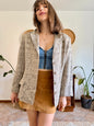 1970's vintage two tone beige floral brocade jacket