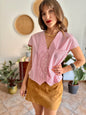 1990's vintage red and white stripe cotton shirt