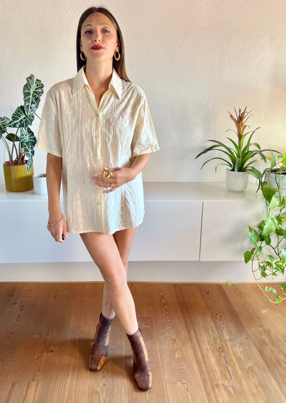 1990's vintage cream eyelet blouse