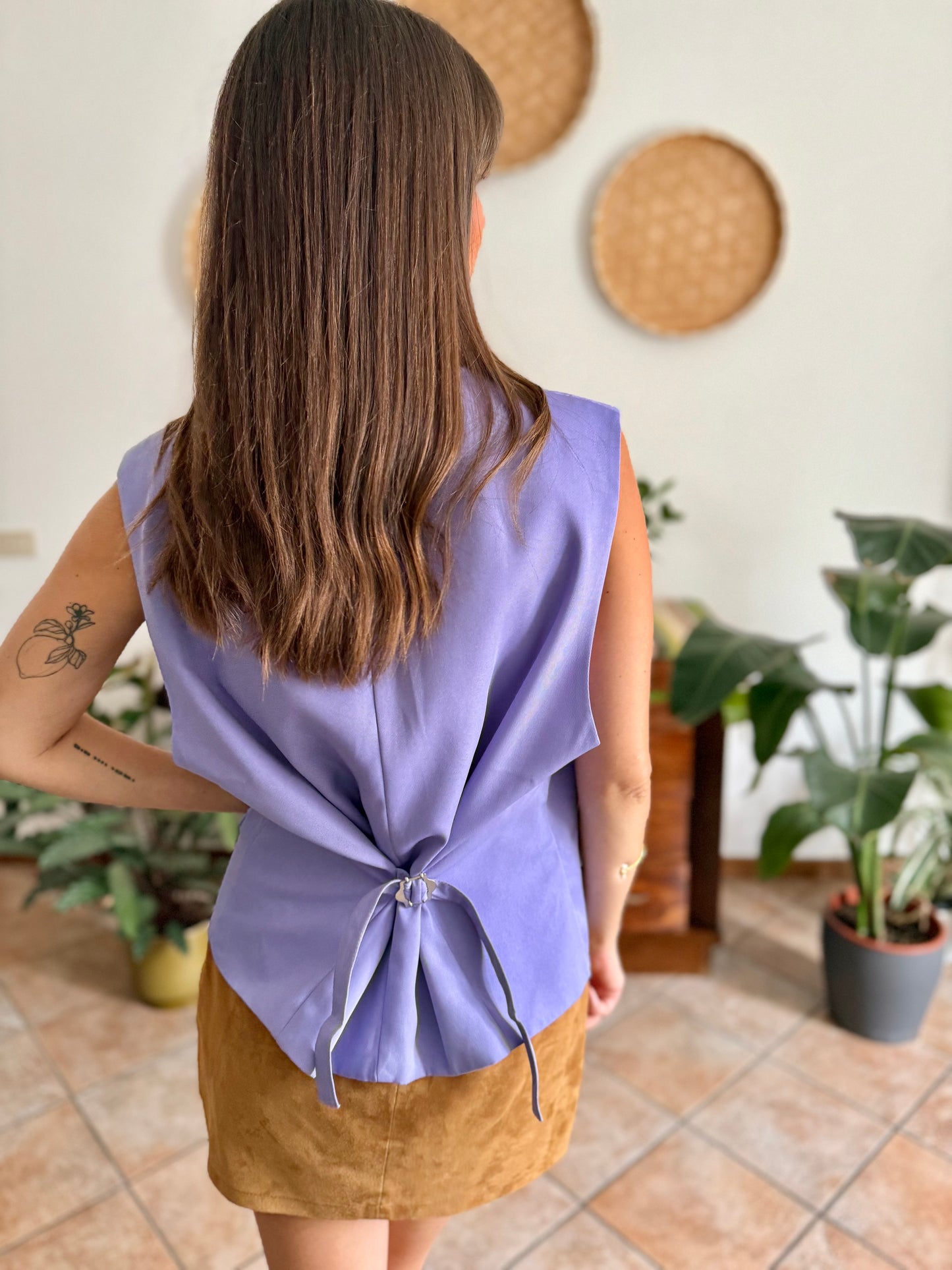 1970's vintage lilac oversize vest