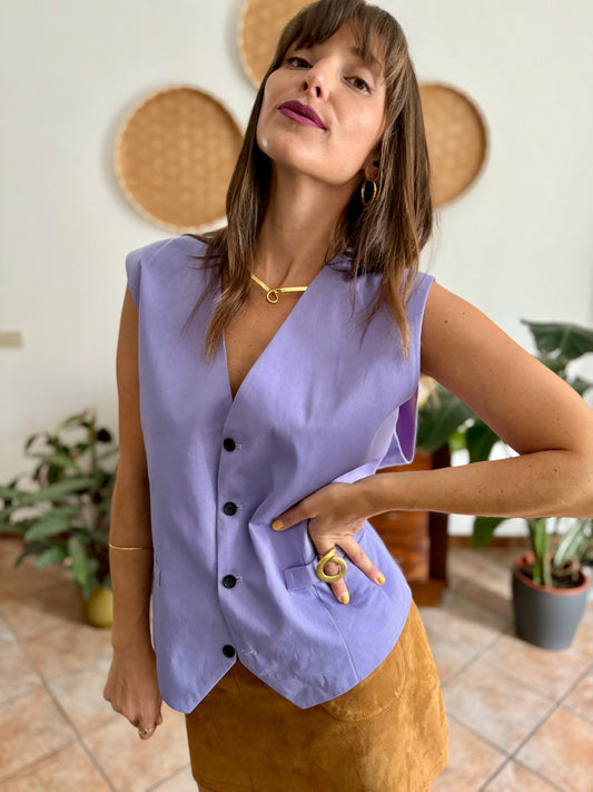 1970's vintage lilac oversize vest