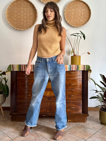 1990'vintage light blue boyfriend fit denim jeans