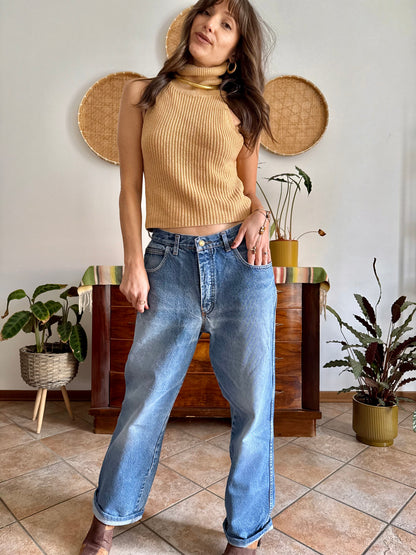 1990'vintage light blue boyfriend fit denim jeans