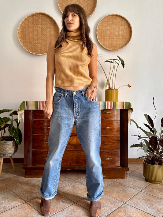 1990'vintage light blue boyfriend fit denim jeans