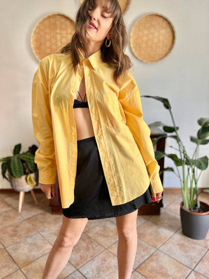 1990's vintage yellow oversize button down shirt