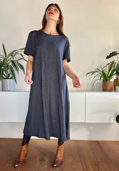 1990's vintage oversize grey maxi dress