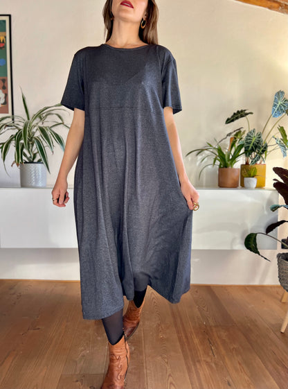 1990's vintage oversize grey maxi dress