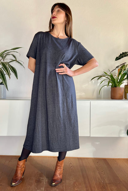 1990's vintage oversize grey maxi dress