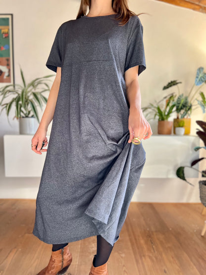 1990's vintage oversize grey maxi dress