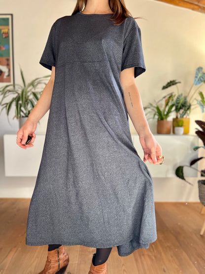 1990's vintage oversize grey maxi dress