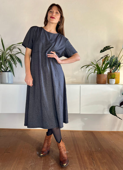 1990's vintage oversize grey maxi dress