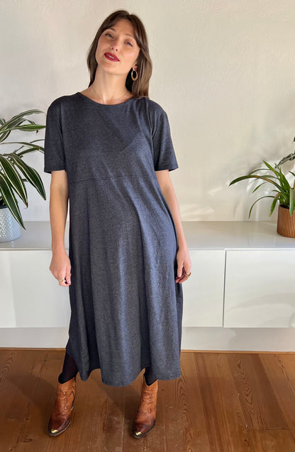 1990's vintage oversize grey maxi dress