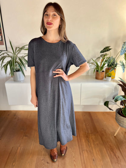 1990's vintage oversize grey maxi dress