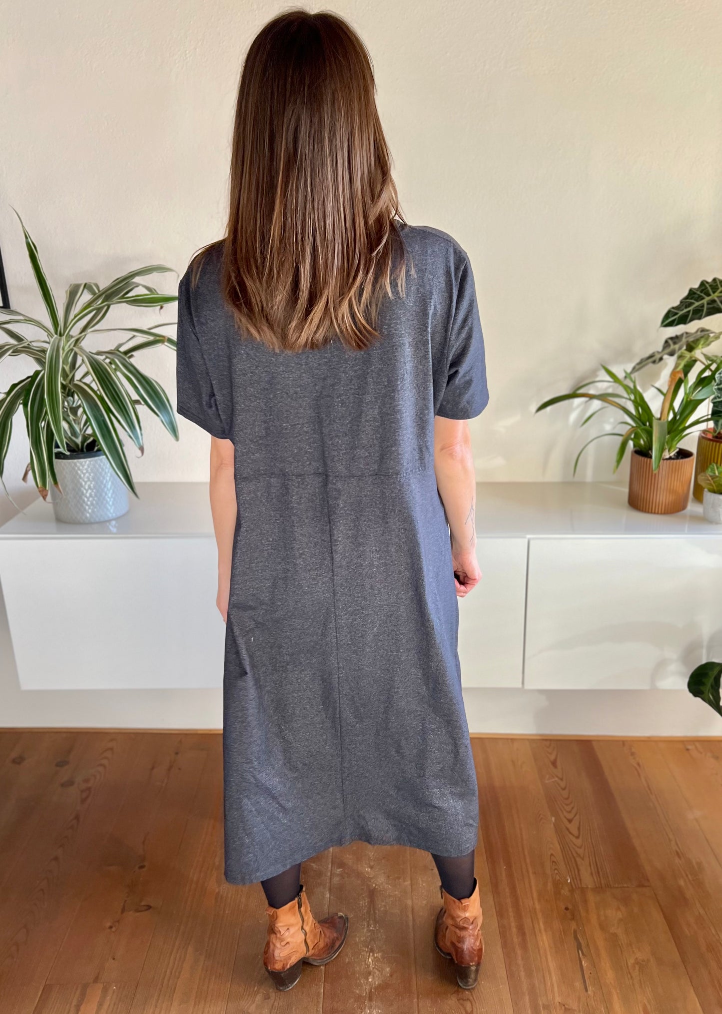 1990's vintage oversize grey maxi dress