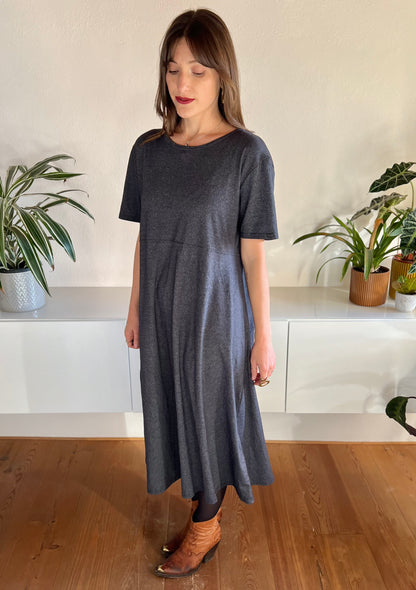 1990's vintage oversize grey maxi dress