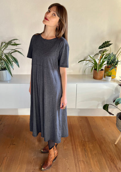 1990's vintage oversize grey maxi dress