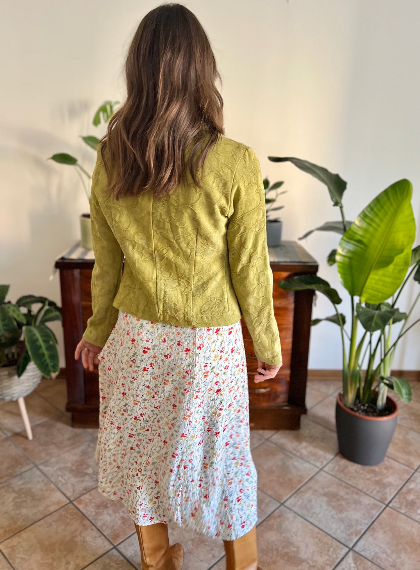 1970's vintage citreon chenille tapestry floral blazer