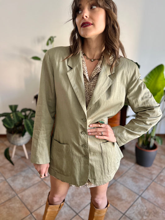 1970's vintage oversize khaki blazer