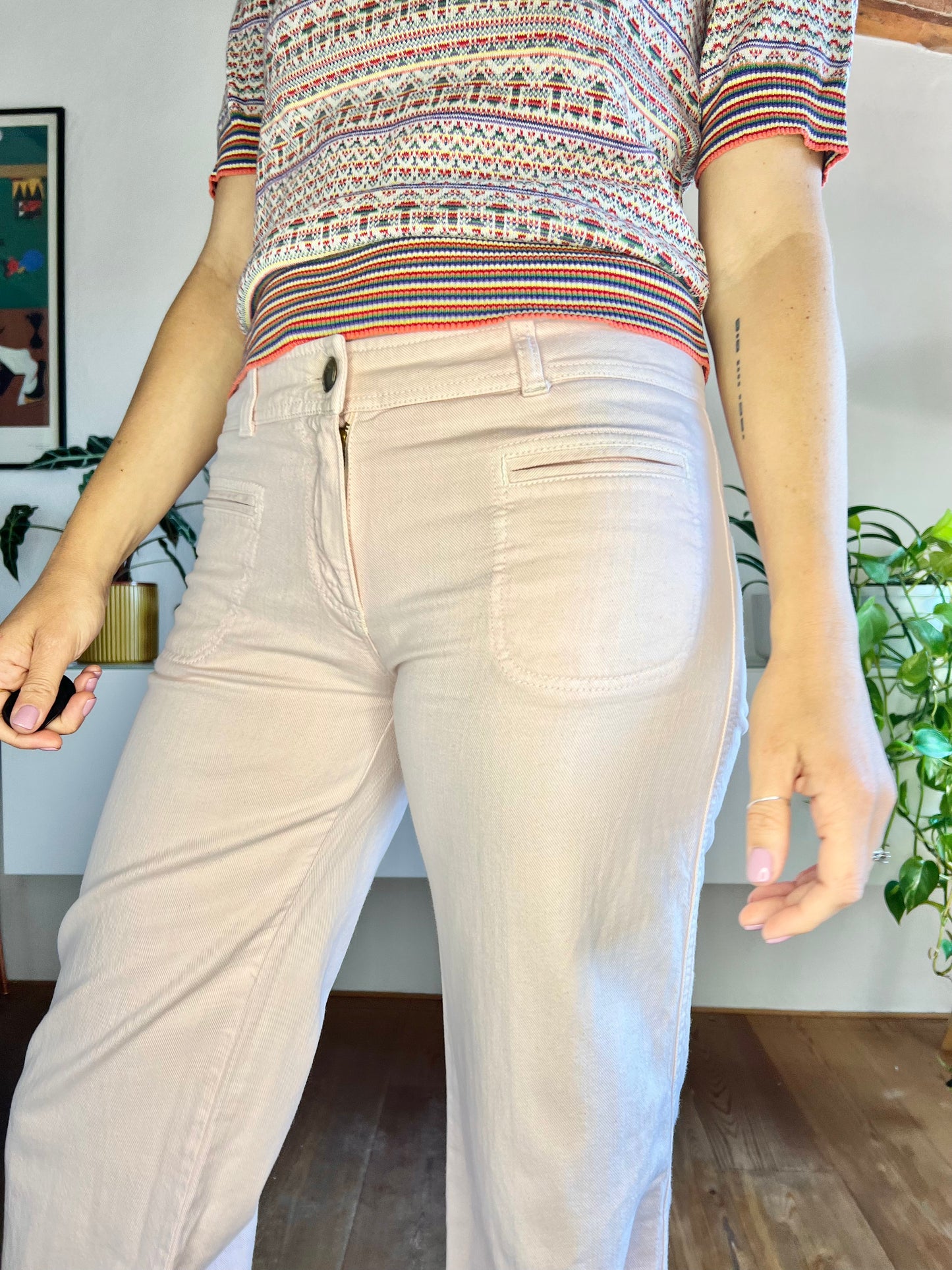 Jeans svasati rosa chiaro vintage Y2K