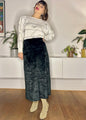 1990's vintage black velvet maxi skirt