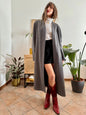 1960's vintage grey wool tweed overcoat with black lining