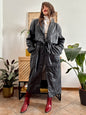 1990's vintage butter soft black leather classic cut trench coat