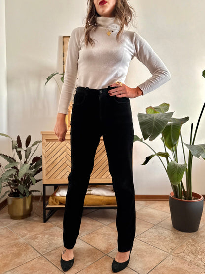 1990's vintage black velvet trousers