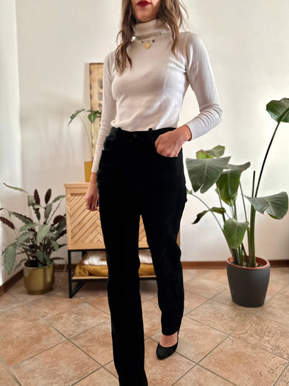 1990's vintage black velvet trousers