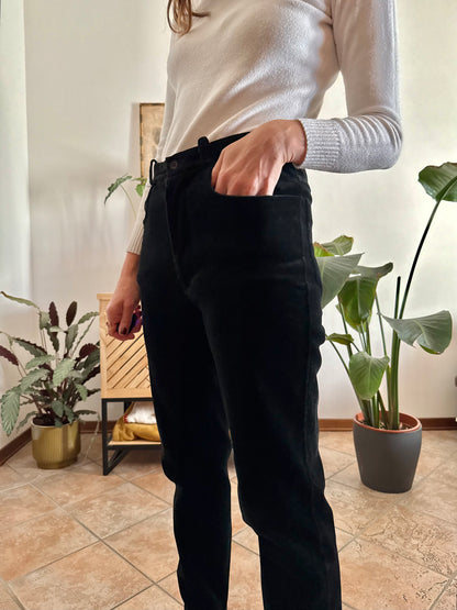 1990's vintage black velvet trousers