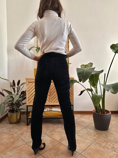 1990's vintage black velvet trousers