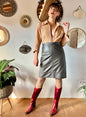 1970's vinage slate grey leather skirt