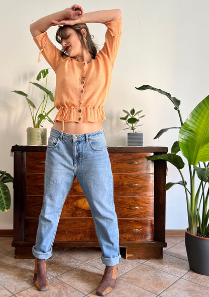 Light blue wash boyfriend fit jeans