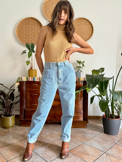 1990's vintage light wash high waisted jeans