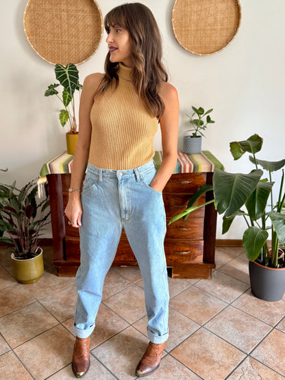 1990's vintage light wash high waisted jeans