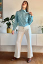 1970's vintage cream bell bottoms with built in belt