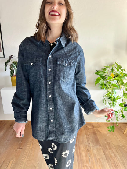 1990's vintage dickies western style denim shirt