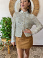 1990's vintage silver and gold sequin blouse with glass bead details