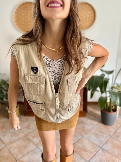 1990's vintage khaki utility vest