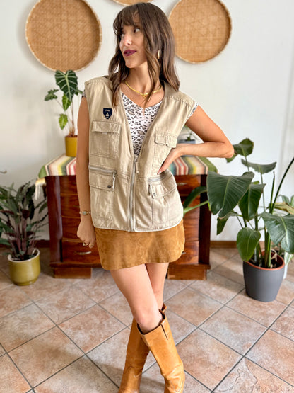 1990's vintage khaki utility vest